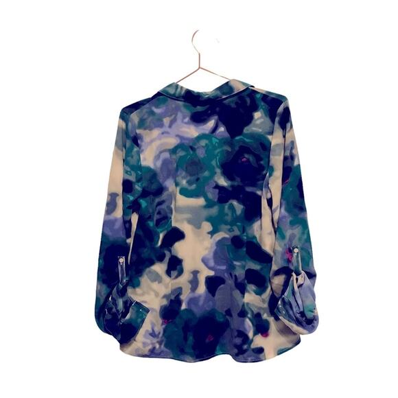 East 5th Avenue button down water color blouse new without tag size large - Picture 2 of 6